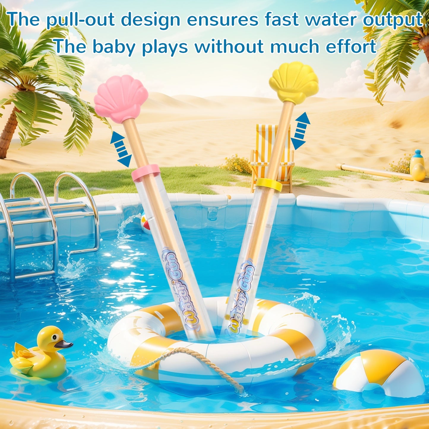 Waterblaster Watergun Fireworks Water Spray, Romantic Fireworks Style Water Spray Toy, High Pressure Pull-Out Sprinkler Spray Toys For Bathing, Pool, Party Entertainment, Pool Games