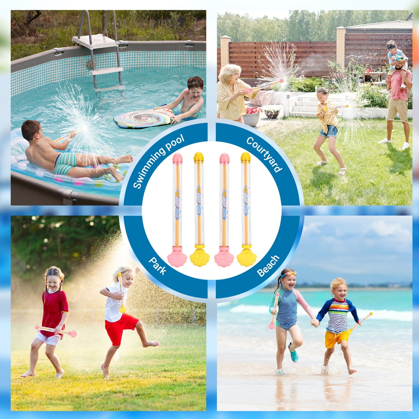 Waterblaster Watergun Fireworks Water Spray, Romantic Fireworks Style Water Spray Toy, High Pressure Pull-Out Sprinkler Spray Toys For Bathing, Pool, Party Entertainment, Pool Games