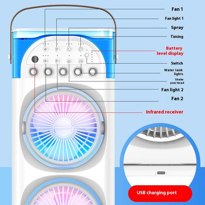 Five-hole Spray Humidification Multi-gear Large Capacity Household Fan